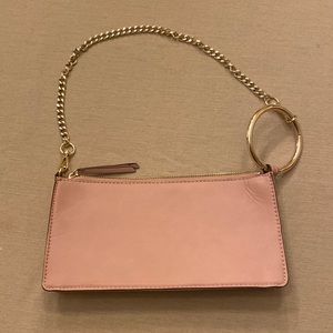 Nine West dusty rose purse, gold chain handle